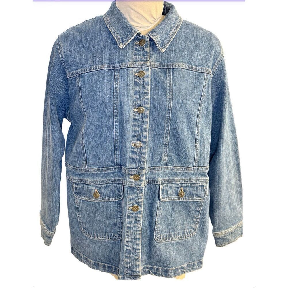 Relativity Women’s Denim Chore Coat Plus Sz. 1X Long Length